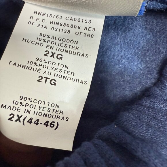 Hanes Ultimate CottonMens Size 2X Blue Sweatpants Elastic Waistband & Ankles - Picture 4 of 10